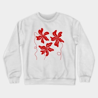 Funky Red on Pink Plants illustration. Abstract Matisse Style art Crewneck Sweatshirt